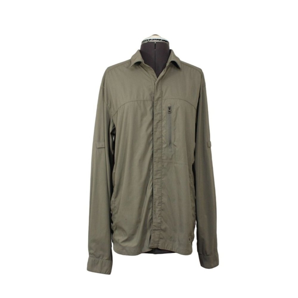 REI men's snap button front long‎ sleeve hiking outdoor shirt S